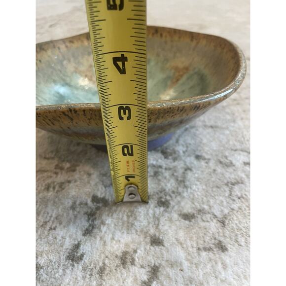 Beautiful Handmade Pottery‎ Bowl Green Beige & Purple - Picture 6 of 6